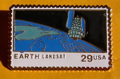 Earth Landsat NASA Stamp pin lapel pins hat 2570