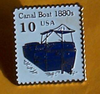 Canal Boat Stamp pin lapel pins hat collectible 2257