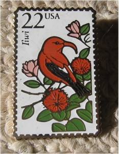 Iiwi Wildlife bird stamp pin lapel pins tie tac 2311