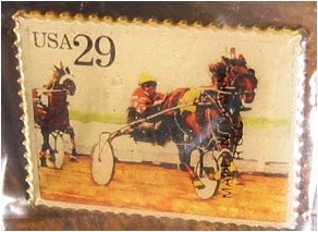 Harness Racing Horse Stamp pin lapel pins hat 2758 S