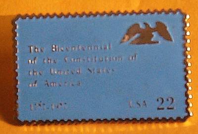 Constitution Bicentennial Stamp Pin lapel pins hat 2355