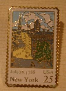 New York NY stamp pin tie tac lapel pins hat 2346
