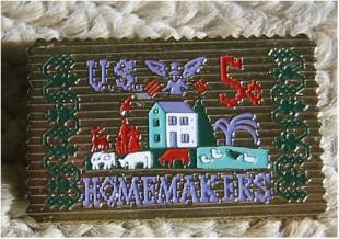 Homemakers Needlepoint stamp pin lapel pins hat 1253 S