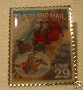Old West Overland Mail stamp pin lapel pins hat 2869t S