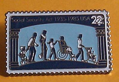 Social Security Act Stamp Pin lapel pins hat new 2153 s