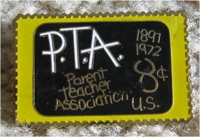 Parent Teacher Association PTA stamp pin lapel hat 1463