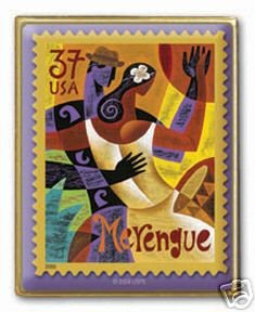 Let's Dance Merengue Bailemos stamp pin lapel hat 3939