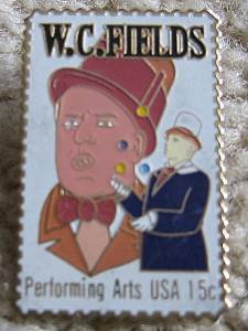 W.C. Fields stamp pin lapel pins hat tie tac new 1803