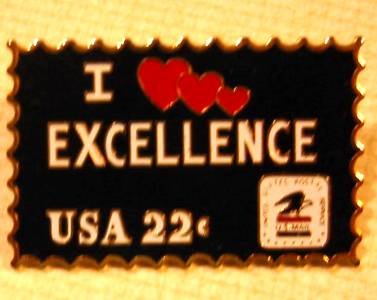 I Love Excellence stamp pin lapel pins hat mc1023