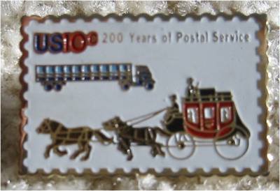 USPS Stagecoach Trailer Truck stamp pin lapel pins 1572