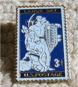 Labor Day stamp pin lapel pins hat tie tac 1082
