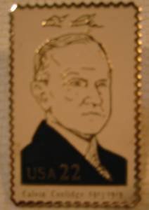 Calvin Coolidge lapel stamp pin tie tac hat 2219b S