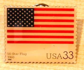 Fifty Star U.S. Flag Stamp Pin lapel pins hat 3403t s
