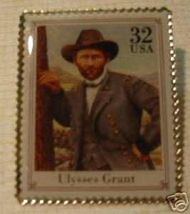Civil War Ulysses S. Grant stamp pin lapel pins 2975d S