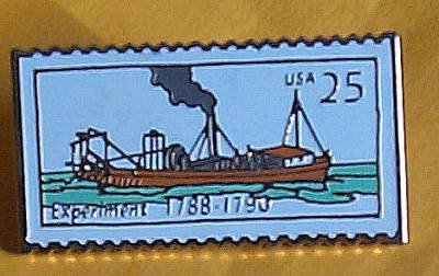 Experiment Steamboat Stamp Pin hat lapel pins 2405
