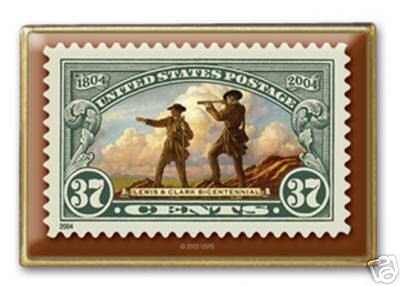 Lewis Clark Stamp Pin lapel pins hat tie tac NIP 3854