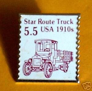 Star Route Truck Stamp Pin lapel pins hat tie tac 2125 s