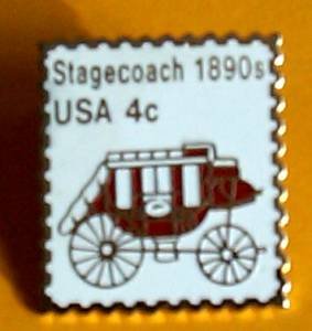 Stagecoach transportation stamp pin lapel pins 1898A