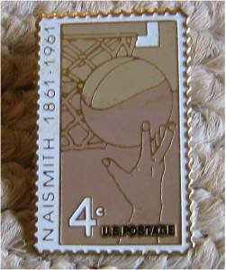 Naismith Basketball stamp pin lapel pins hat new 1189