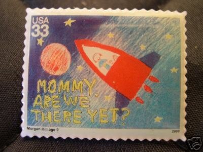 Mommy Are We There Yet? Stamp Pin lapel pins hat 3416