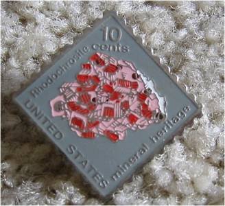 Rhodochrosite Minerals stamp pin lapel pins hat 1541