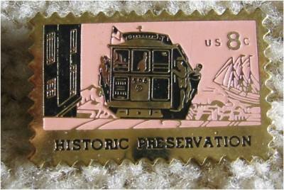 San Francisco Cable Car stamp pin lapel pins hat 1442