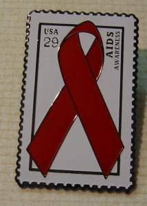 AIDS Awareness Red Ribbon stamp magnet 2806mg s