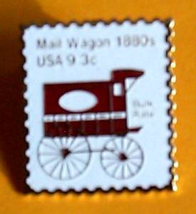 Mail Wagon 1880s stamp pin lapel pins tie tac hat 1903
