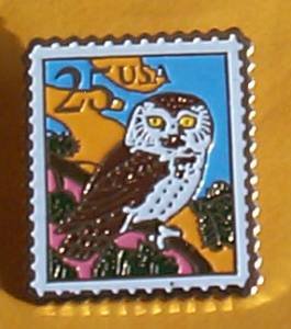 Owl Stamp Pin cloisonne tie tac lapel pins hat 2285