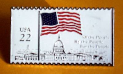 U.S. Flag over Capitol Stamp Pin lapel pins hat 2116 S