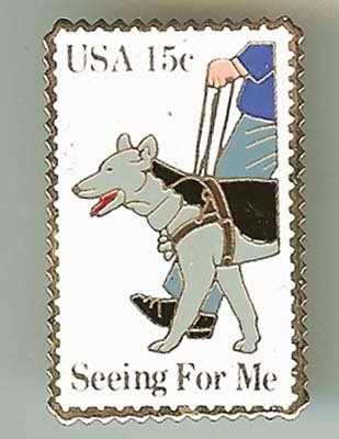 Seeing Eye Dogs Service Guide Dog stamp pin lapel 1787