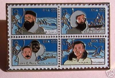 Arctic Explorers stamp pin lapel pins hat new 2220-23 S