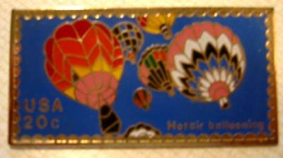 Hot Air Balloon Barnes Stamp Pin lapel pins hat 2033 s