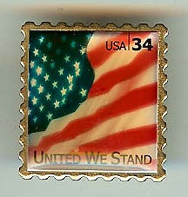 U.S. Flag United We Stand stamp pin lapel pins hat 3549 S