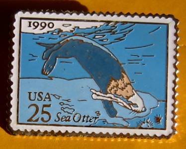 Sea Otter stamp pin lapel pins tie tac hat 2510 Mammal s