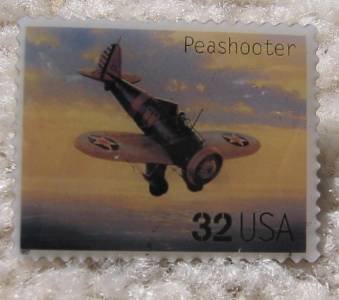 Peashooter Classic Aircraft Plane stamp pin hat 3142o s