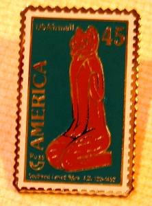 Key Marcos Cat stamp pin hat lapel pins tie tac C121 s