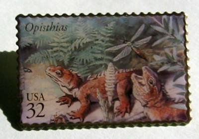 Opisthias Dinosaur stamp pin lapel pins hat 3136h S