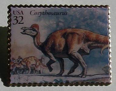 Corythosaurus Dinosaur stamp pin lapel pins hat 3136m S