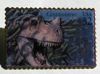 Ceratosaurus Dinosaur stamp pin lapel pins hat 3136A S