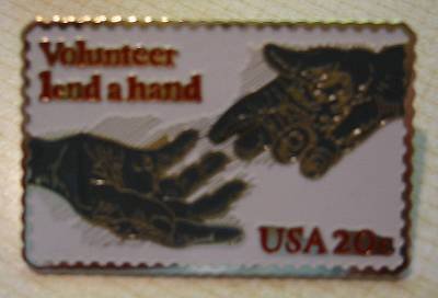 Lend a Hand Volunteer Stamp pin lapel pins hat 2039