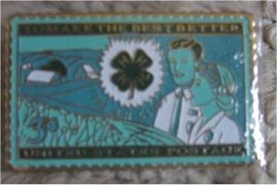 4-H Club Stamp pin 4H Agriculture lapel pins 1005 full size S