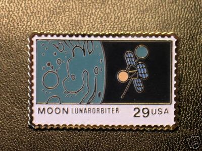 Moon Lunar Orbiter NASA stamp pin lapel pins hat 2571 s