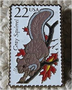 Gray Squirrel Wildlife stamp pin lapel hat tie tac 2295 S