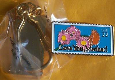 Love You, Mother Day Stamp keychain cloisonne 2273kc s