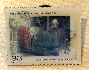 Frederick Law Olmstead stamp pin lapel pins hat 3338 s