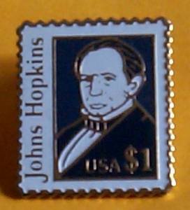 John Johns Hopkins Stamp Pin lapel pins hat 2194 S