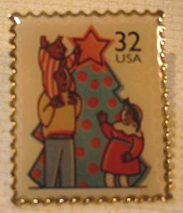 Decorating Tree Christmas Stamp Pin lapel pins hat 3109 s