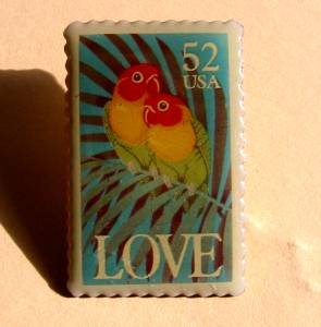 Love Birds1991 Stamp pin lapel pins tie tac hat 2537 S