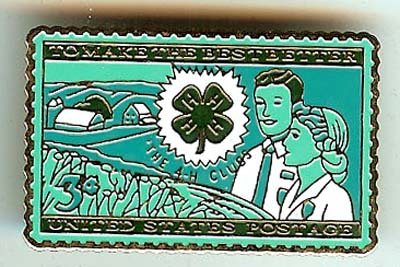 4-H Club Stamp pin 4H Agriculture lapel pins 1005 small S